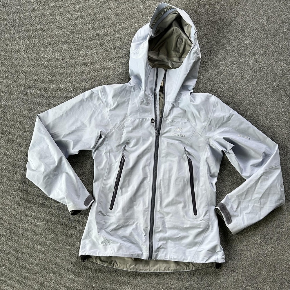 Arc'teryx Zeta LT Jacket Womens Small Gray Gore-Tex Hooded Waterproof Hiking